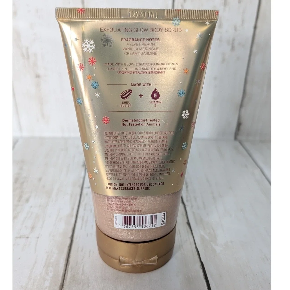 Bath & Body Works Winter Peach Marshmallow Hope Body Scrub‎ New Glow Exfoliator
